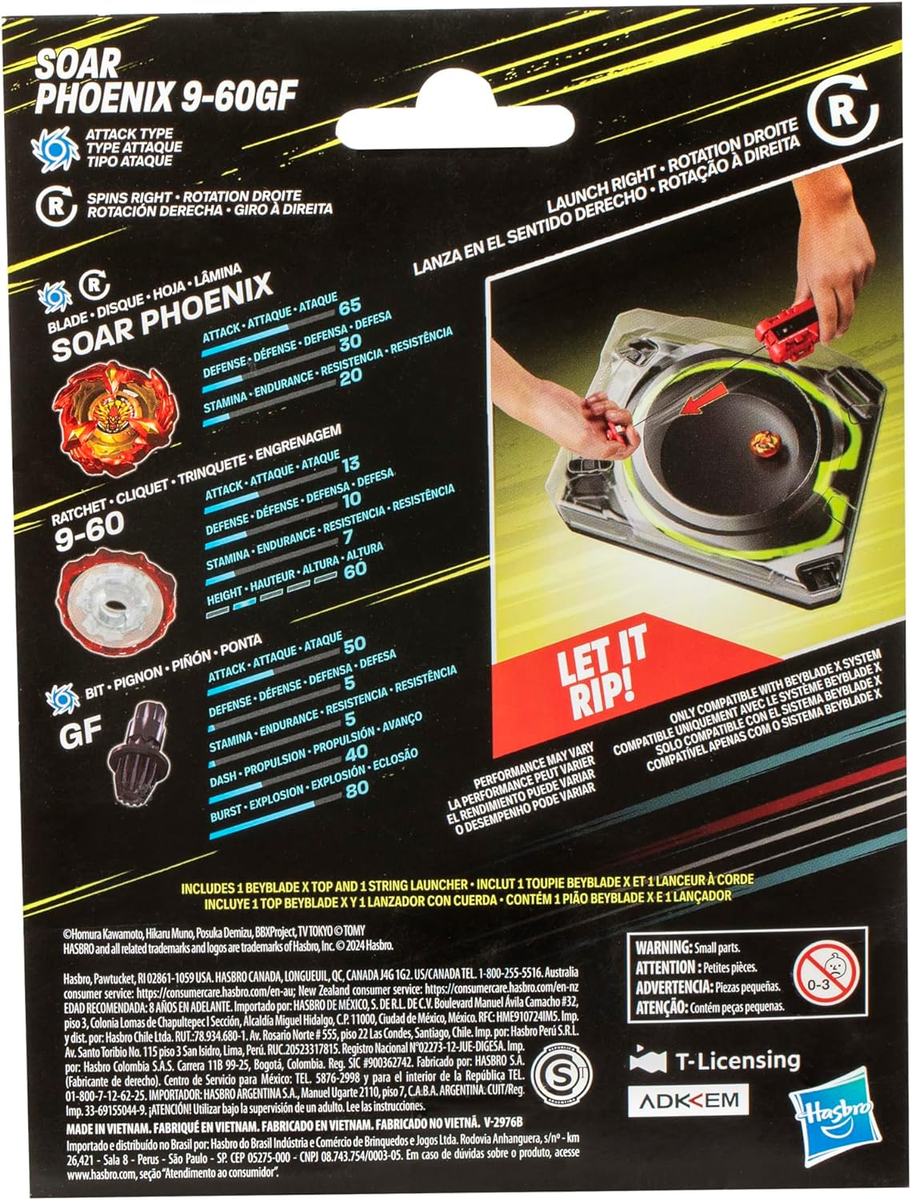 X Soar Phoenix 9-60GF Deluxe String Launcher Set with Attack Type