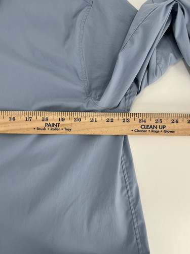 Chemise boutonnée manches longues en popeline performance oversize bleu héron ATHLETA Med - Photo 4/8