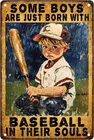 Baseball Vintage Metal Tin Wall Decor Sign for Baseball Lovers 8x12inch