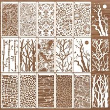 15 Pack 4x8 Border Stencil, Floral, Reusable, Painting, Wood Burning, Craft