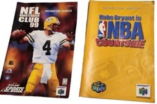 NFL Quarterback Club 99 NBA Courtside Nintendo 64 Manuals Booklets NO GAMES 