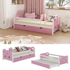 Kinderbett Einzelbett Juniorbett Jessica Weiß Pink 160x80 cm modern VitaliSpa