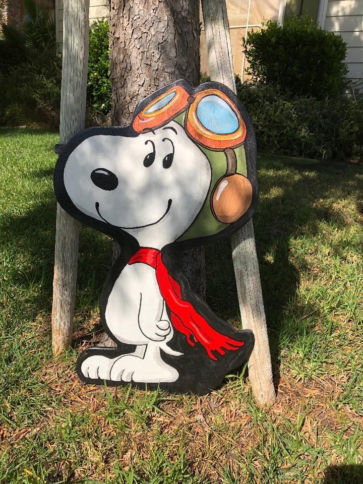 SNOOPY FIGHTER PILOT ~ PEANUTS Great Pumpkin ~ HALLOWEEN LAWN ART ...
