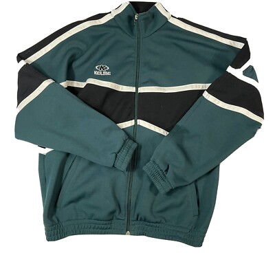 Kelme Training Football Track Top XL Vintage Soccer Jacket Green/Black Full Zip