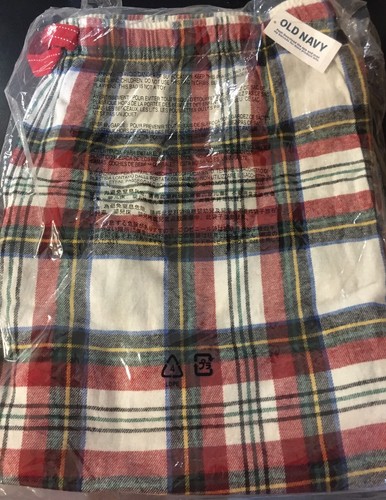 NEW Old Navy Mid-Rise Printed Flannel Pajama Pant for Women White Tartan XLT New - Picture 14 of 15