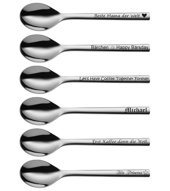 WMF Nuova Kaffeelöffel mit Gravur nach Wunsch Edelstahl 13 5 cm Teelöffel Coffee WMF Nuova Kaffeelöffel mit Gravur nach Wunsch Edelstahl 13 5 cm Teelöffel Coffee