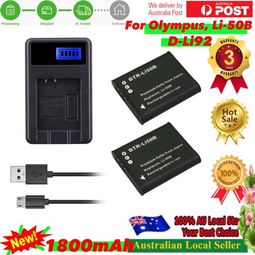 2x Battery For Li-50B Olympus Tough TG-610 TG-615 TG-620 iHS TG-630 iHS