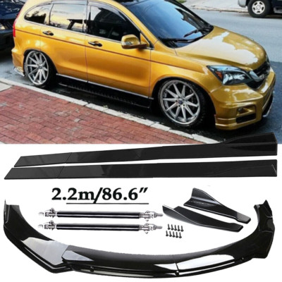 Front Bumper Lip Spoiler Side Skirts Rear For Honda Pilot 2003-2023 Glossy Black