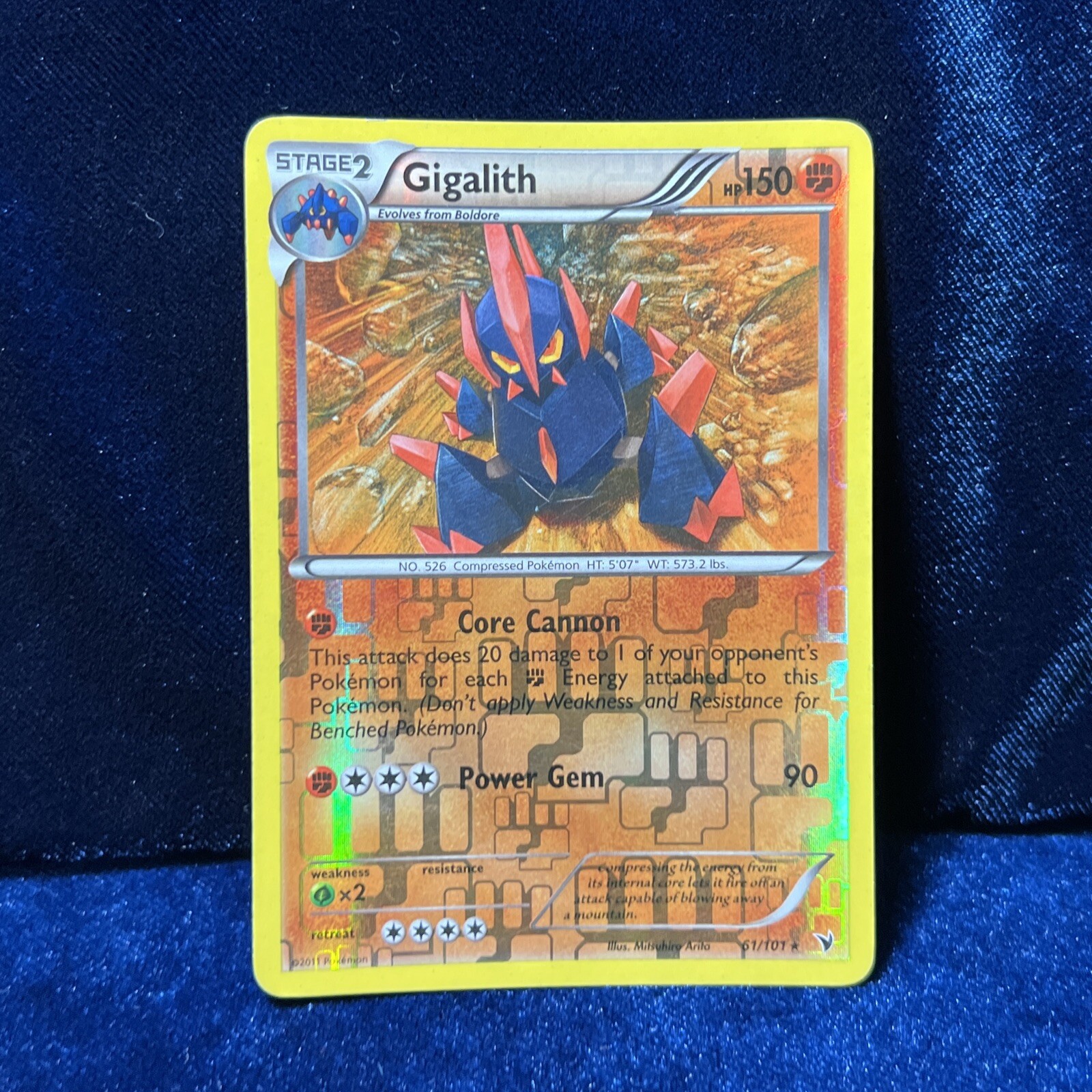 Gigalith 61/101 Reverse Holo Rare Noble Victories Pokemon Card