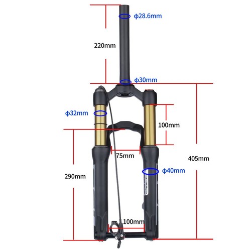 MTB Bike Front Forks 20 24in Shoulder Control Suspension Air Fork Quick Release - Picture 16 of 30