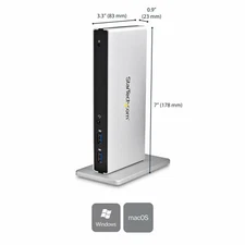 StarTech Dual-Monitor USB 3.0 Docking Station DVI USB LAN Vertical Stand Windows