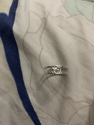 interlocking g silver ring