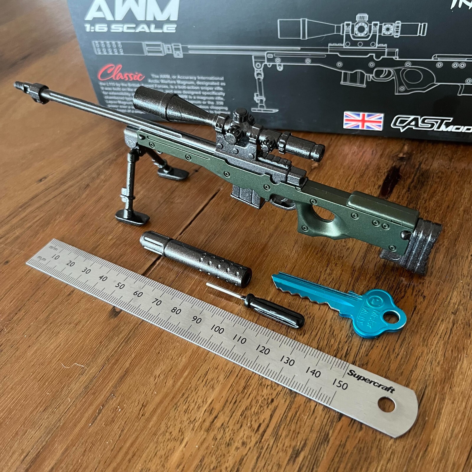 Sniper Rifle Toy AWM Arctic 16 Diecast Model Gun Military Collector