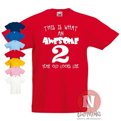 Tolles T-Shirt Two Year Old Kid 1-4 Jahre Kinder Kleinkind 2. Geburtstag Shirt