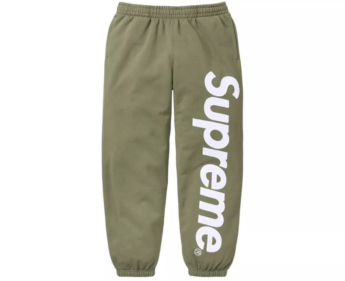 Supreme Satin Applique Sweatpant olive M