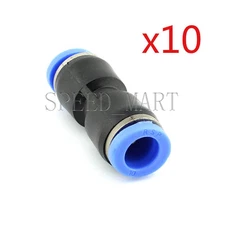 10X Pneumatic Air 2 Way Quick Fittings Straight Push In Connector 10mm Tube Hose