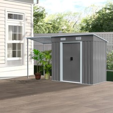 6.4x4ft Outdoor Garden Storage Shed Tool Box for Backyard Patio Extended Awning