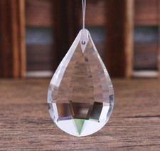 2pcs 76mm Clear Crystal Beads Prism Hanging Drop Glass Lighting Prism Suncatcher
