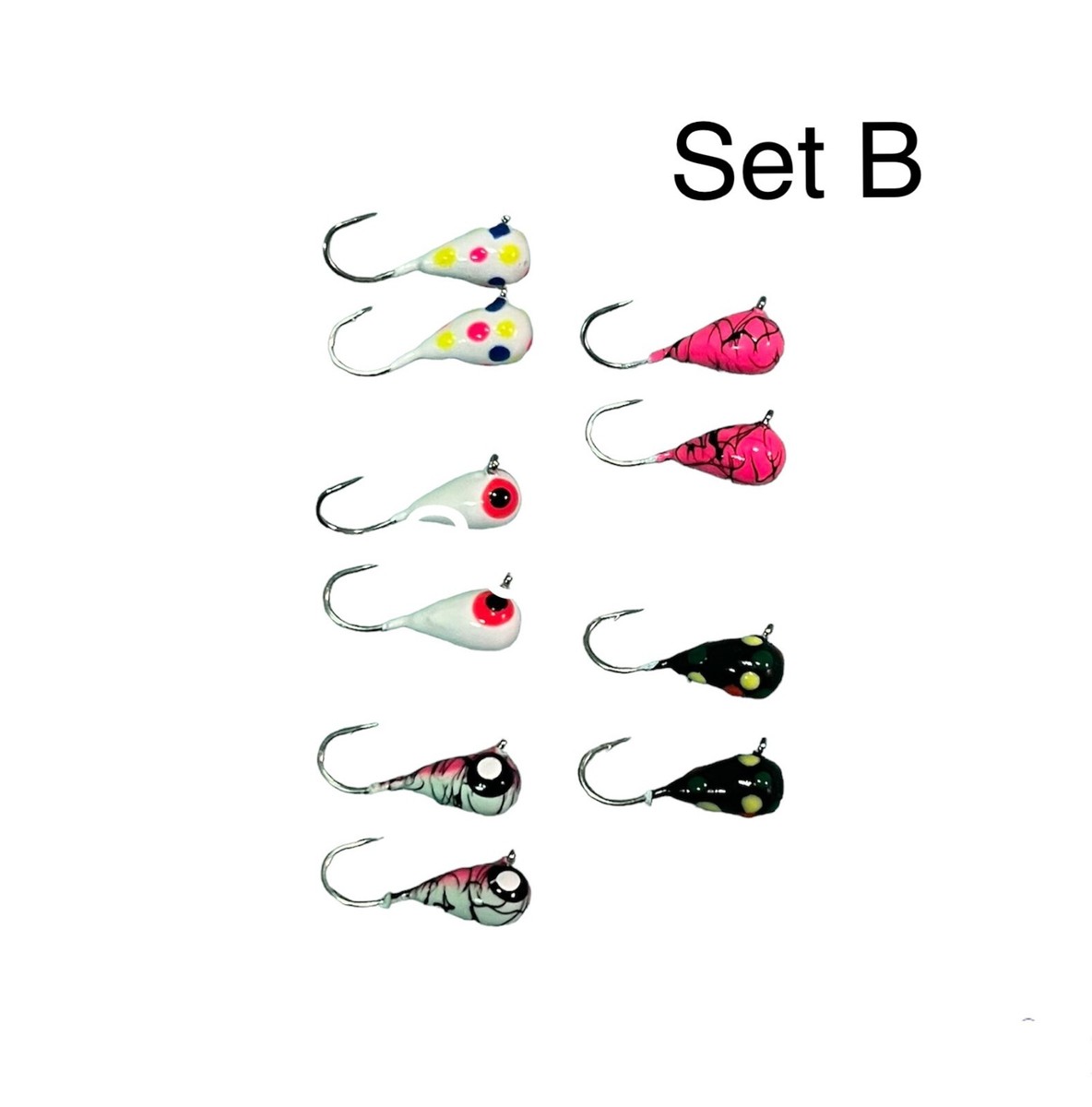 Rick’s Jigs 5mm Glow Tungsten Drop Jigs - Set Of 10 For Ice Fishing Panfish & Trout - View #6