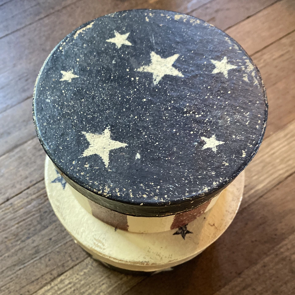 Shaker Style Nesting Boxes Folk Art Lot Of 2 Farmhouse Style Americana Cardboard - Image 2 of 4