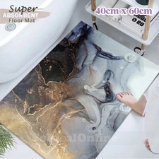 Quick Dry Bath Mat Super Absorbent Marble Diatomaceous Non Slip Floor Rug Carpet