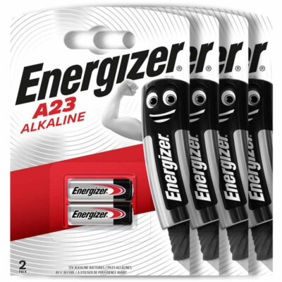 8 x Energizer Alkaline A23 batteries 12V E23A GP23A MN21 V23GA Alarm Pack of 2