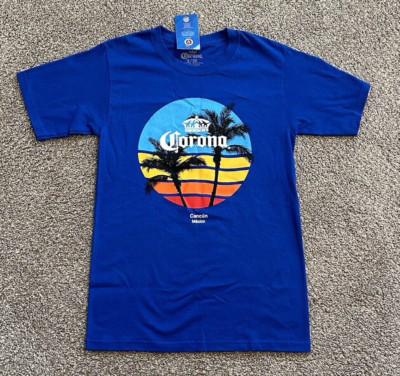 Corona Palm Trees Blue T Shirt - Cancun Mexico - Adult Small - NWT