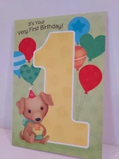 Birthday Greeting Card, First Birthday, Boy,  Hallmark, nice verse