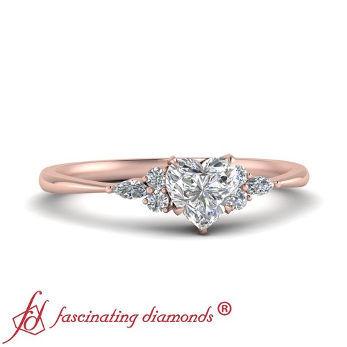 1 Carat Heart Shaped Diamond Tapered 
