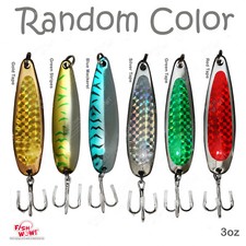 20pcs Fish WOW! 3oz crocodile Spoons Jig trolling Casting Random colors flutter
