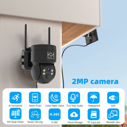 Camara De Seguridad Solar Inalambricas Para Exterior Con Vision Nocturna y Audio - Picture 12 of 13