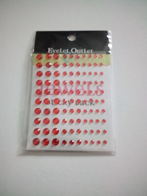 Eyelet Outlet Sticky Back Gems Jewels Bling 3 Sizes Red