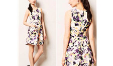 Anthropologie Maeve Neon Floral Pebble Dress size 0 Sleeveless Fit & Flare BD