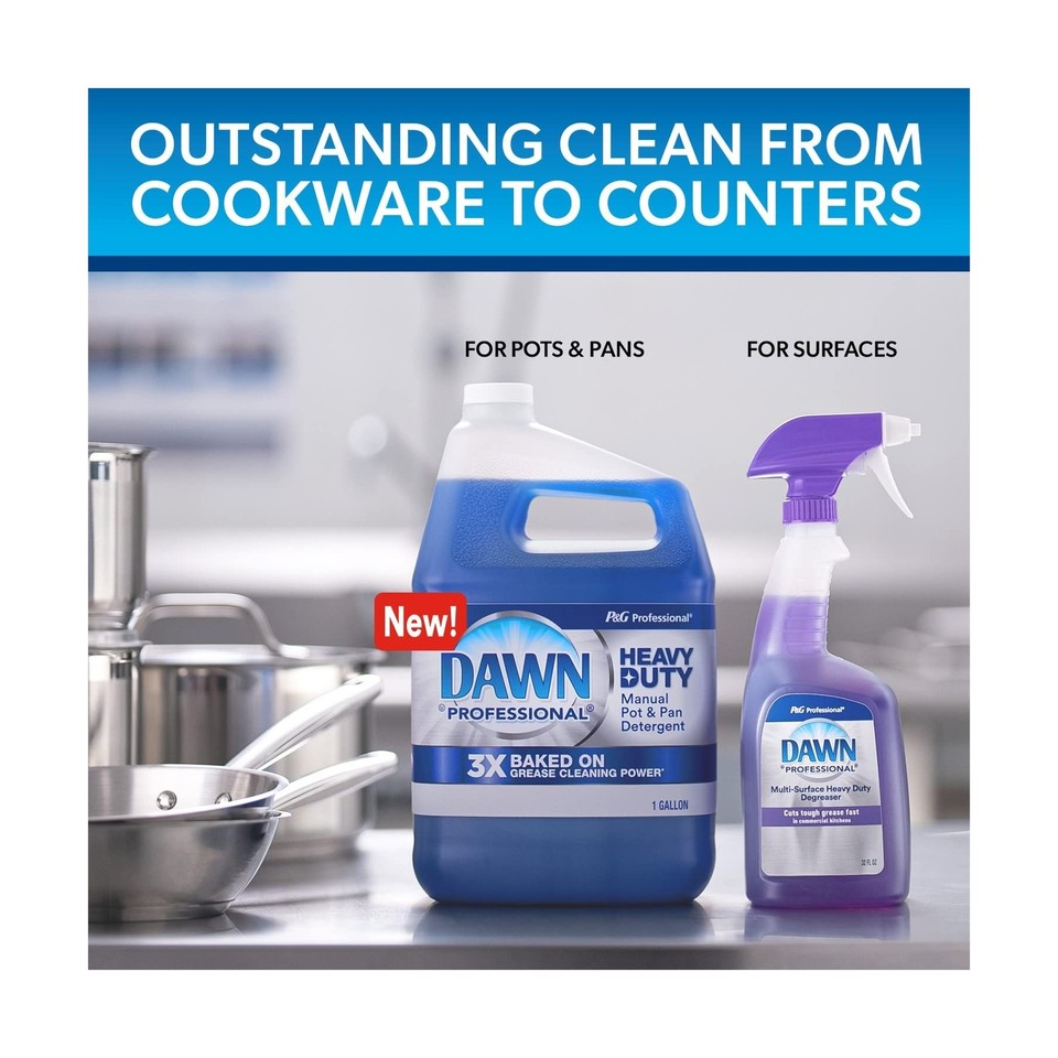 Dawn Professional Heavy Duty Manual Pot and Pan Dish Soap Detergent, 1