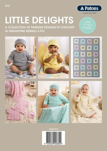 Patons #8035 Little Delights Pattern Book- 16 Page Crochet Book - Sizes 3-9 MTHS - Image 2 of 4