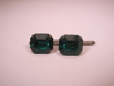 singles 2 1/2" Green Rhinestone Vintage Formal Tux Groom Prom Shirt Stud h96