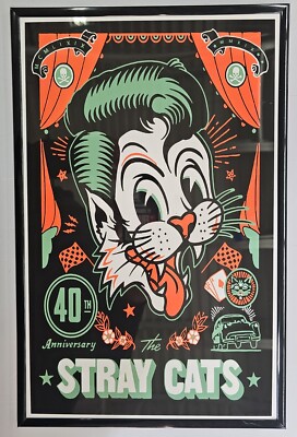 Stray Cats 40th Anniversary Poster 11 X 17 Framed