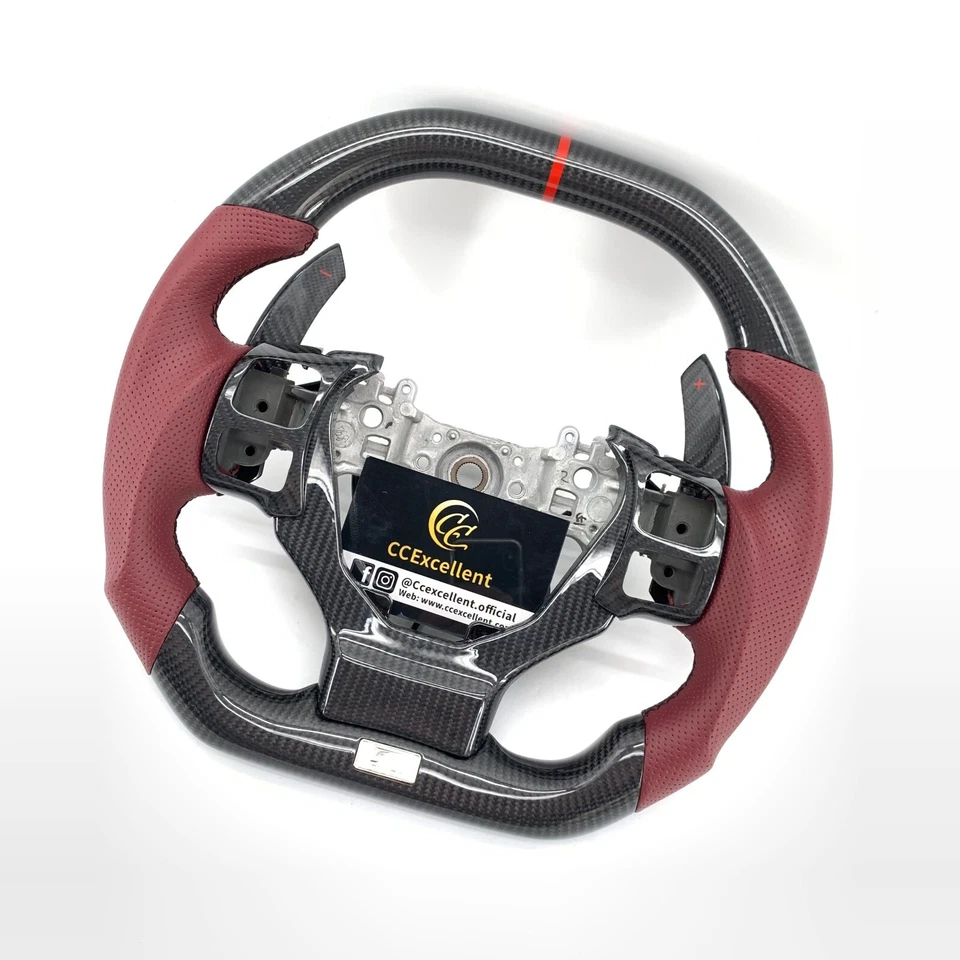 Volante de fibra de carbono real para Lexus IS250 IS300 IS350 RC300 2014-2019 Foto 2 de 4