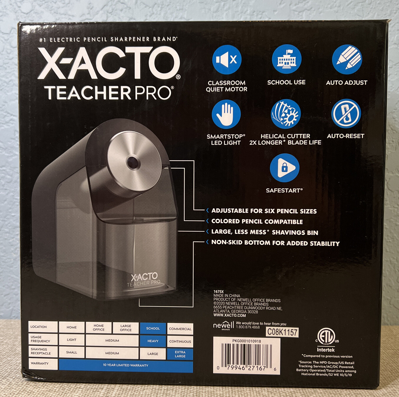 XACTO Pencil Sharpener Teacher Pro Electric Pencil Sharpener w/ Auto