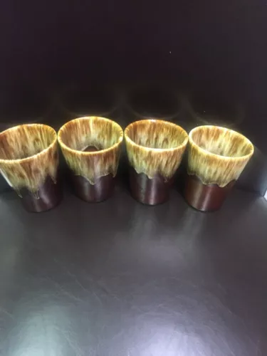 BROWN DRIP GLAZE GLASSES/CUPS/MUGSBROWN DRIP GLAZE SET OF 4