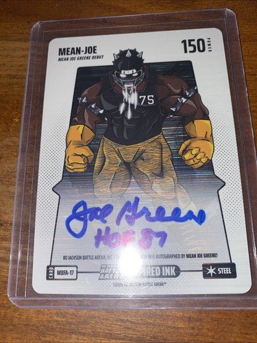 2024 Bo Jackson Battle Arena Mean Joe Greene Auto On Card Metallic SSP Steel