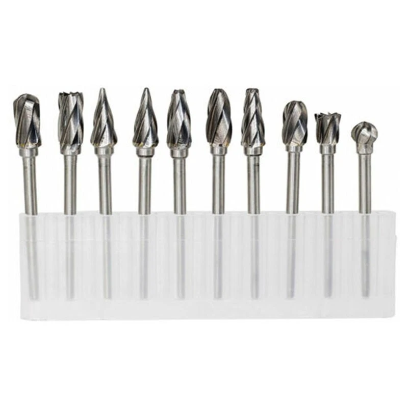 10 Pcs/Set  Carbide Burr Aluma Cut Carbide Rotary Burrs For Grinding Aluminum - Image 3 of 4
