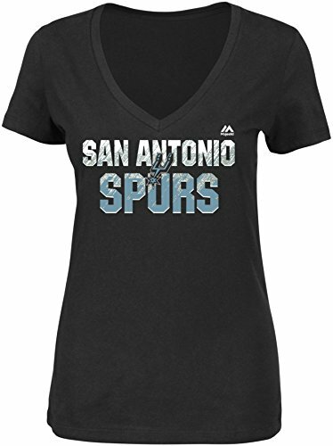 NBA San Antonio Spurs Women's Get Aggressive Short Sleeve V-Neck Tee, Large, ...