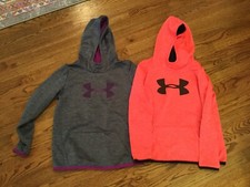 Under Armour Lot of 2 Youth hoodie sweatshirt pullovers youth Large see notes 