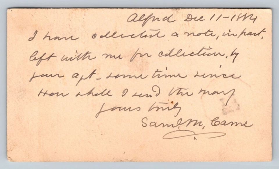 1881 UX7 Victorian Era US Postal Card 1c Furber Bros SACO Maine FANCY Cancel - Image 3 of 3