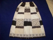 Women's Vintage Tumbleweeds Skirt - M (See Measurements) Black / White Patchwork