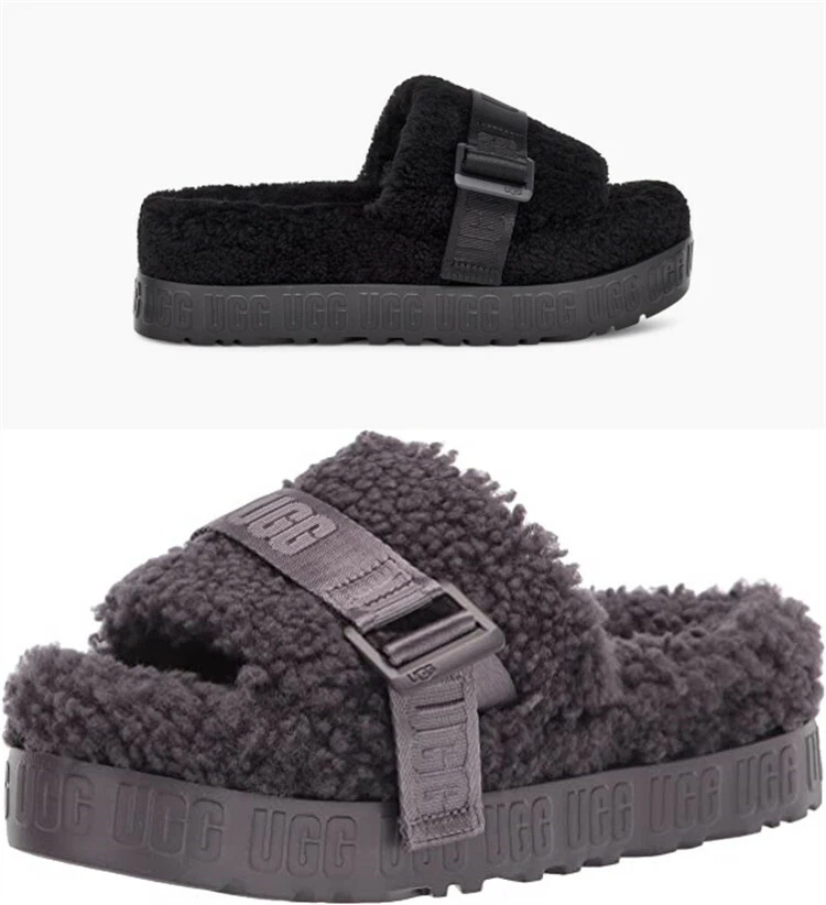 Ugg Australia sandali ciabatte donna Fluffita flatform pelle di pecora 1113475