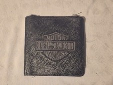 Harley-Davidson Men's Laser Bar  Shield Logo Front Pocket Leather Wallet, Black