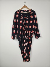 Ganni - Black Floral Harley Dress/Kimono - Size 10
