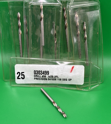 Precision Twist #26 HSS Screw Machine Drills .147 Dia #041026 (Pkg 10)